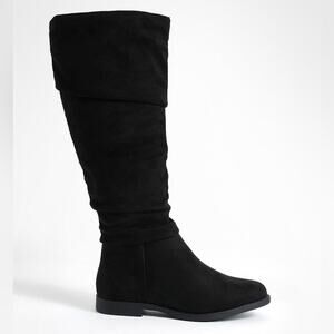 Naturalizer knee high slouchy boot Suede Travel Riding boot in black new Size 11